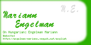 mariann engelman business card